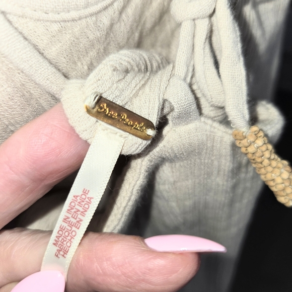 NEW FREE PEOPLE DRESS! Full length, slit w cinched waist, Tie back, size 2 - Picture 3 of 7